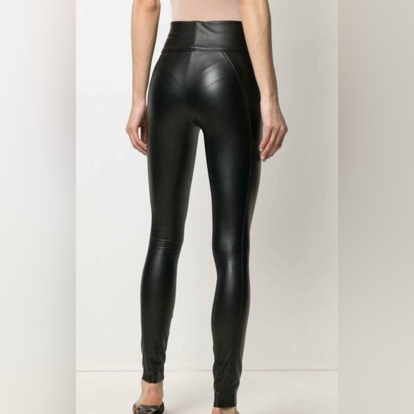 Wolford Edie Forming Black Vegan Leather Leggings Size 4 (W177) - Picture 11 of 14